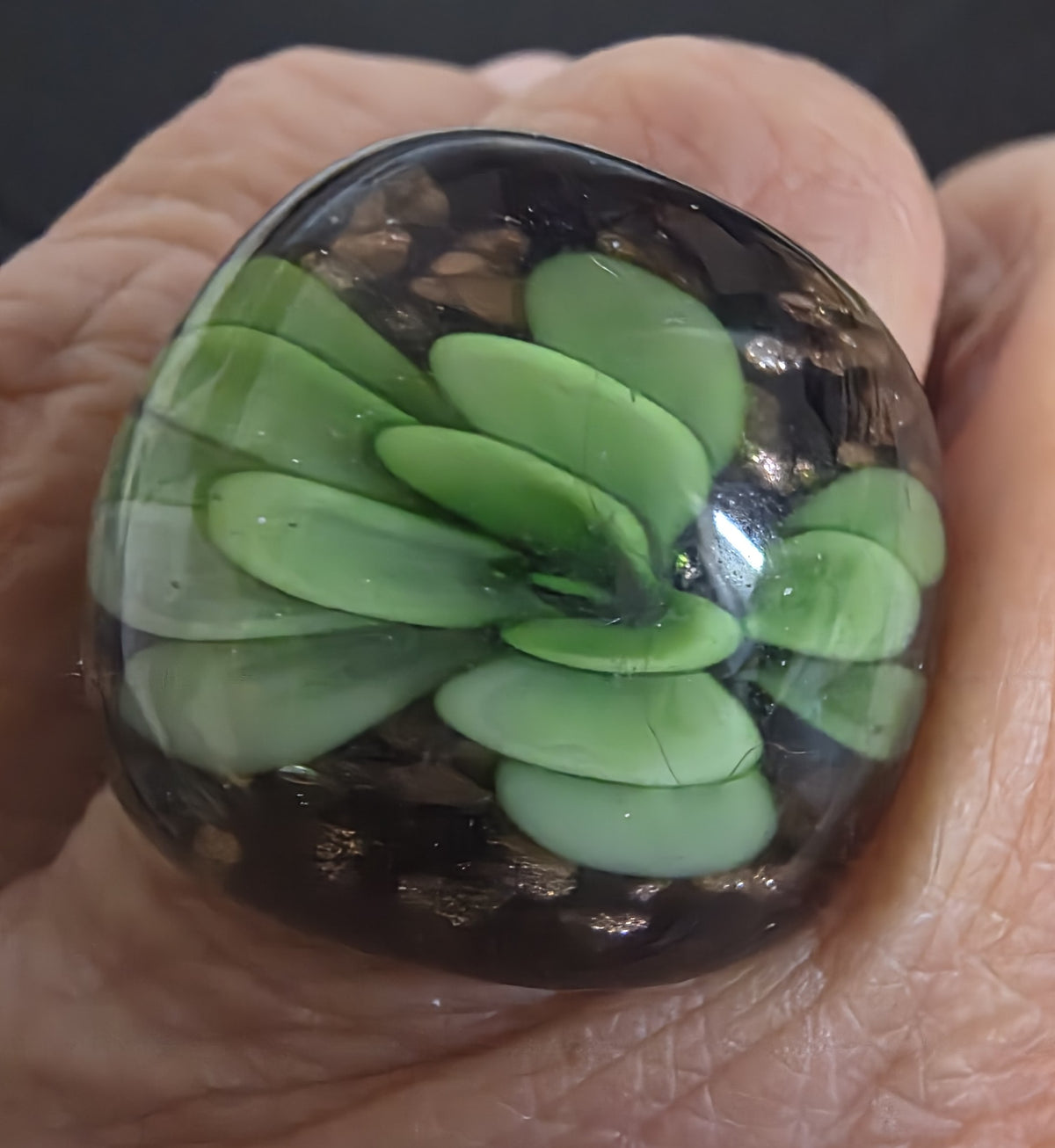 Glass Flower Ring – Handmade