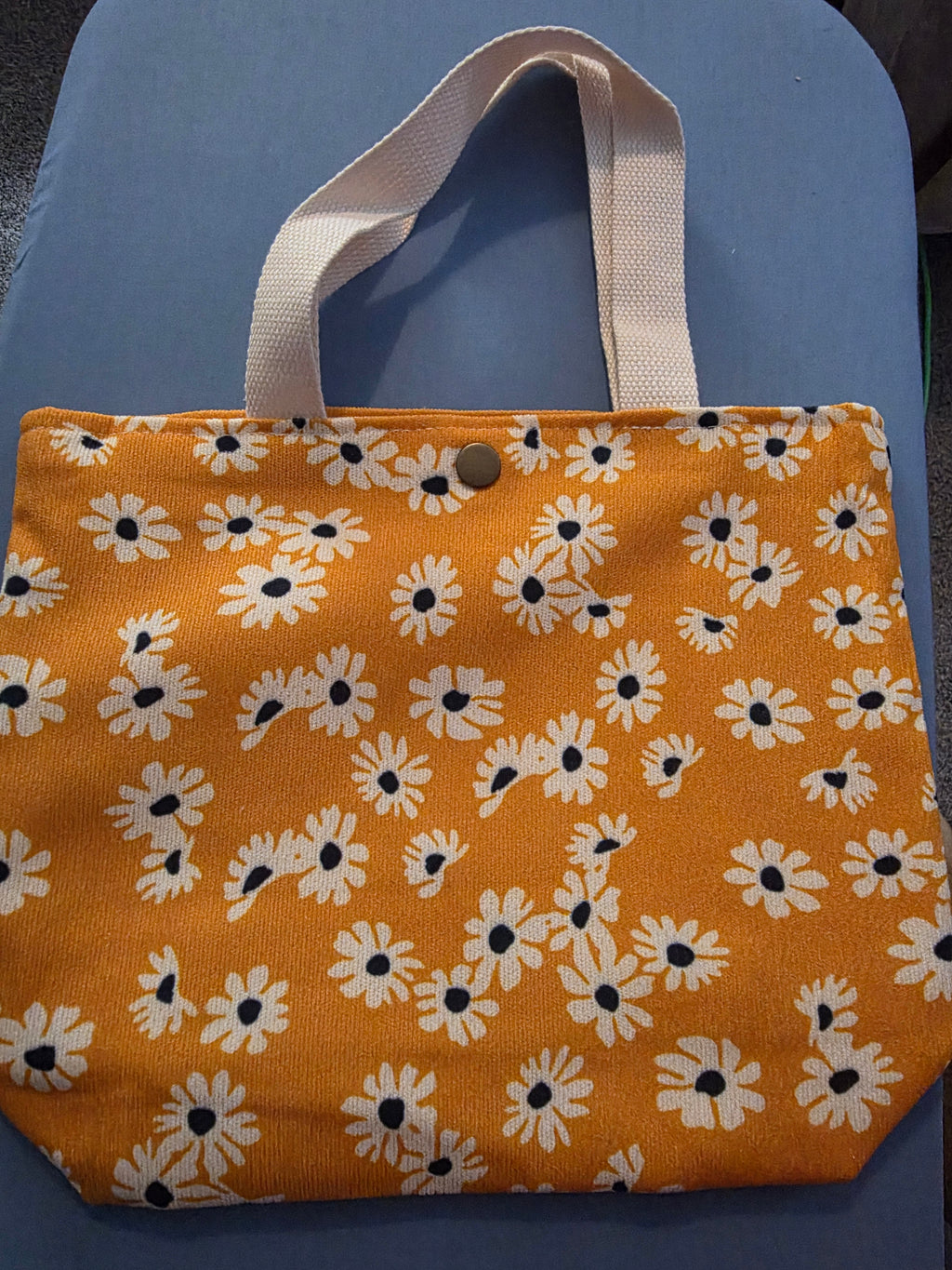 Handmade Floral Tote hand Bag – 12"x12" Lined with Snap Closure
