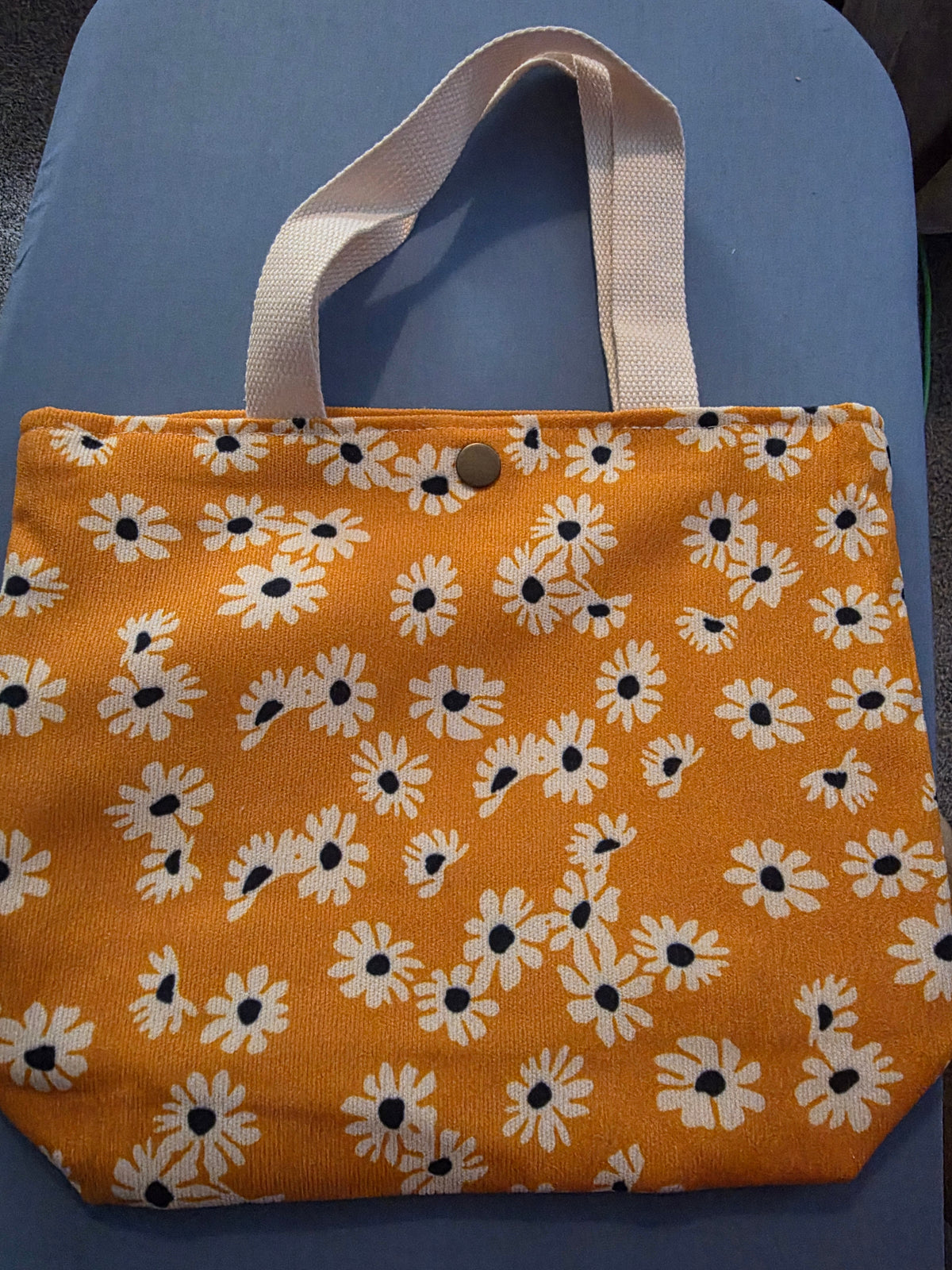 Handmade Floral Tote hand Bag – 12"x12" Lined with Snap Closure