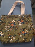 Handmade Floral Tote hand Bag – 12"x12" Lined with Snap Closure