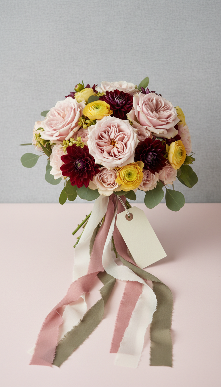 Signature Bouquet with Hand-Dyed Ribbon