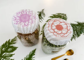 Zero Waste Fabric Mason Jar Covers — Set of 2