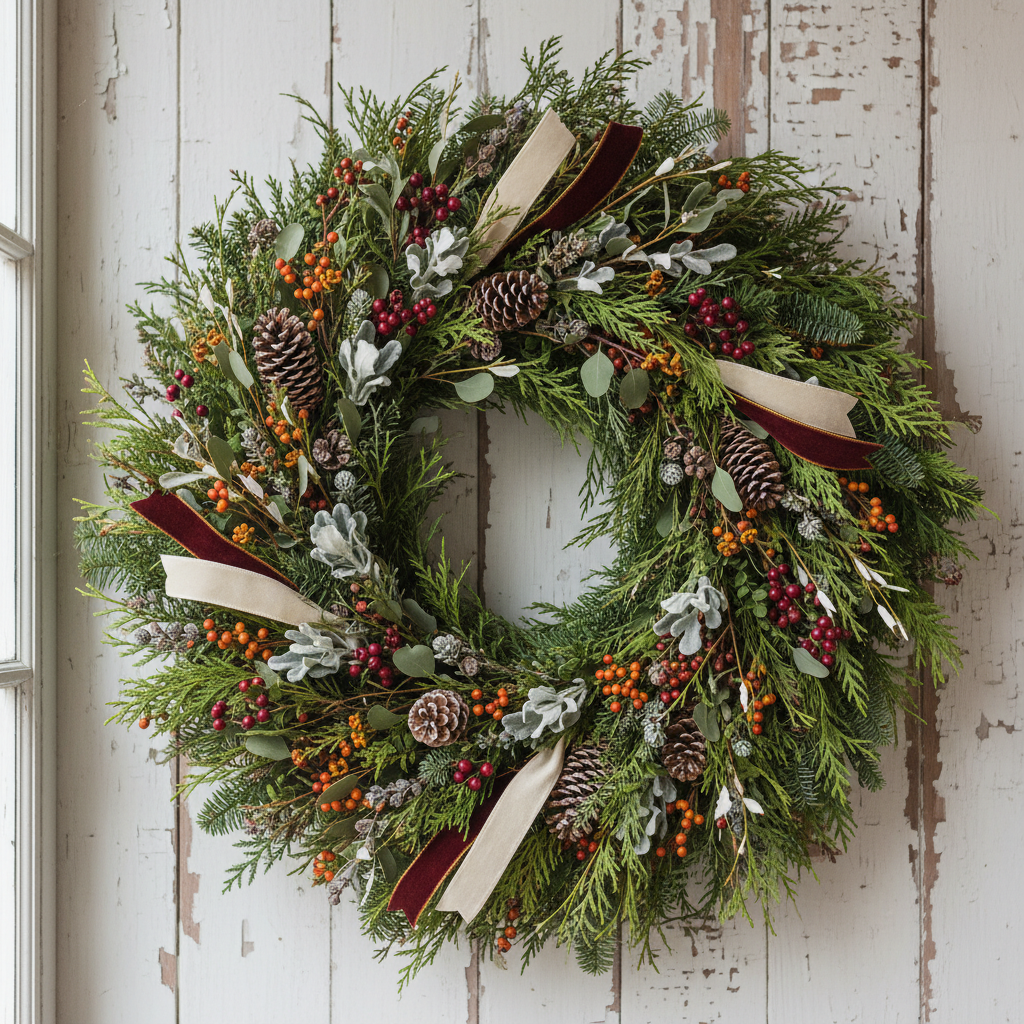 Mixed Wreath with Cones – Pre-Order